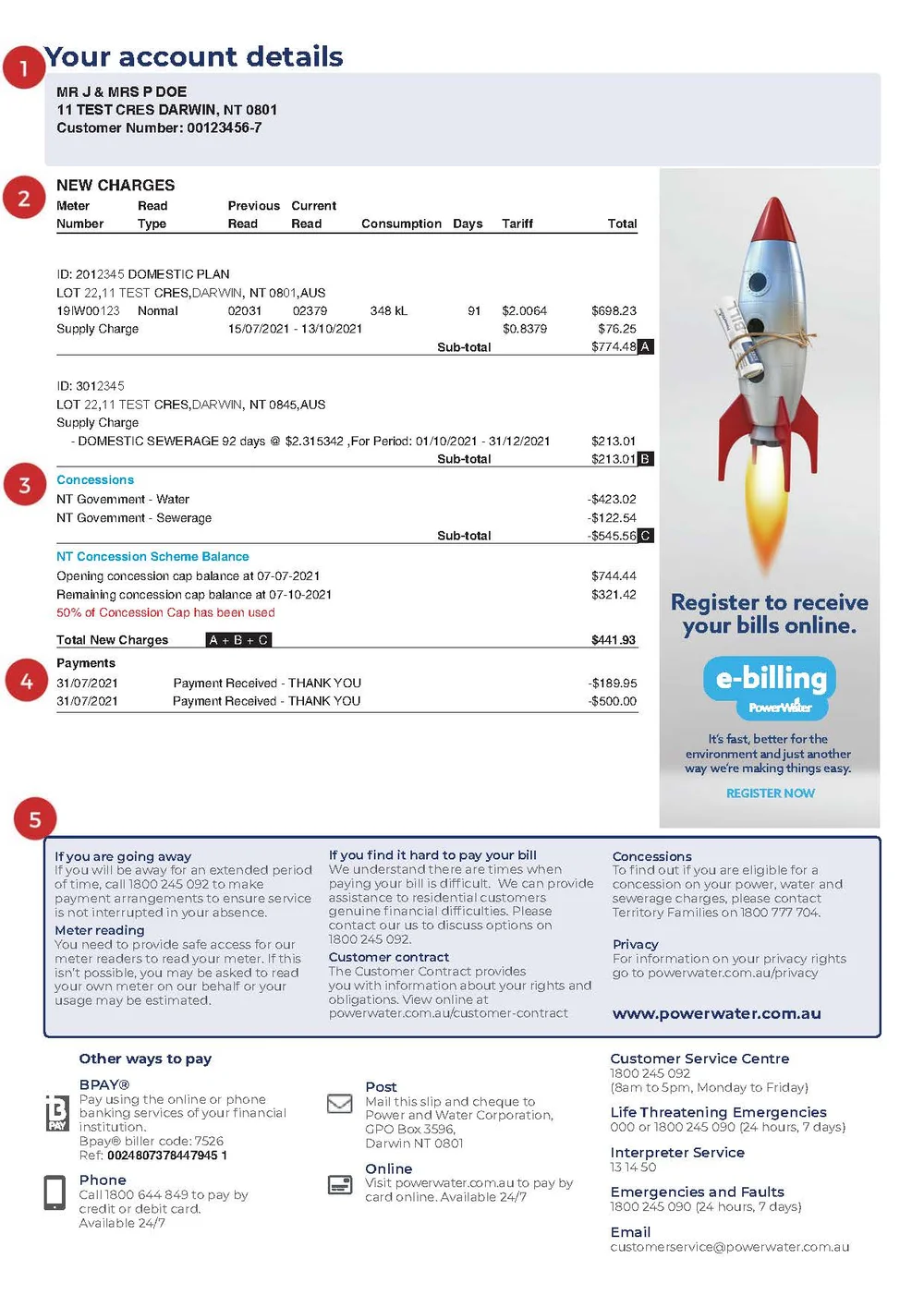 Power Water invoice page 2