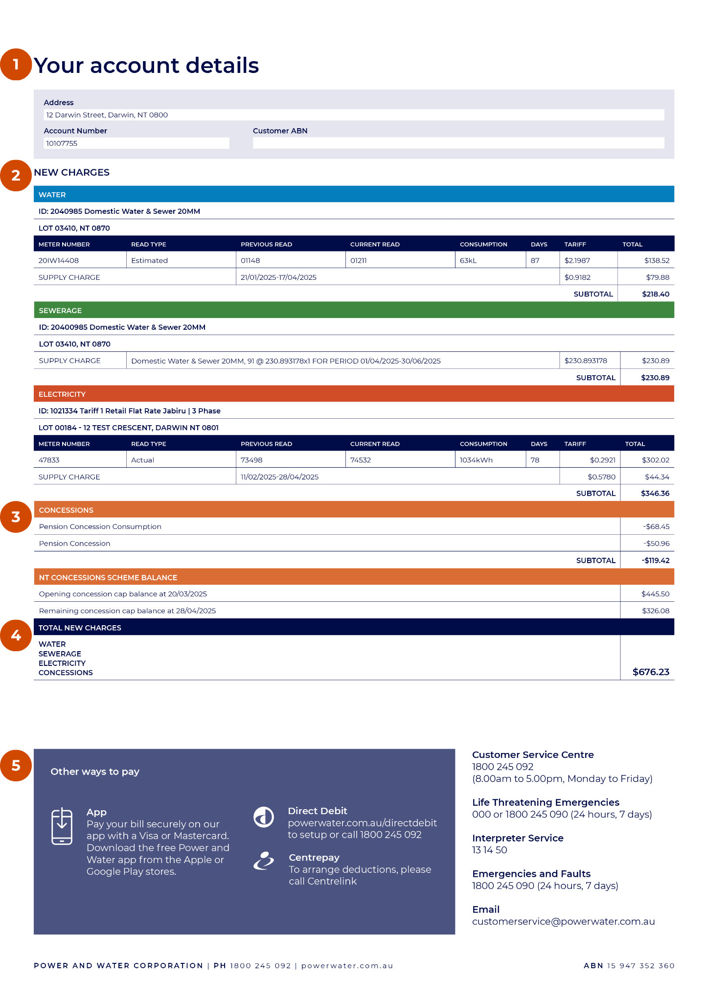 Power Water invoice page 2