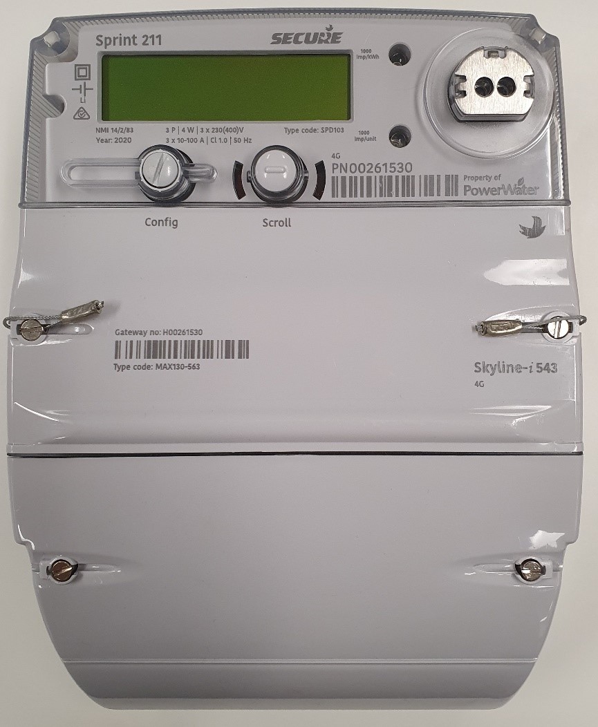 sample SECURE three phase electronic meter