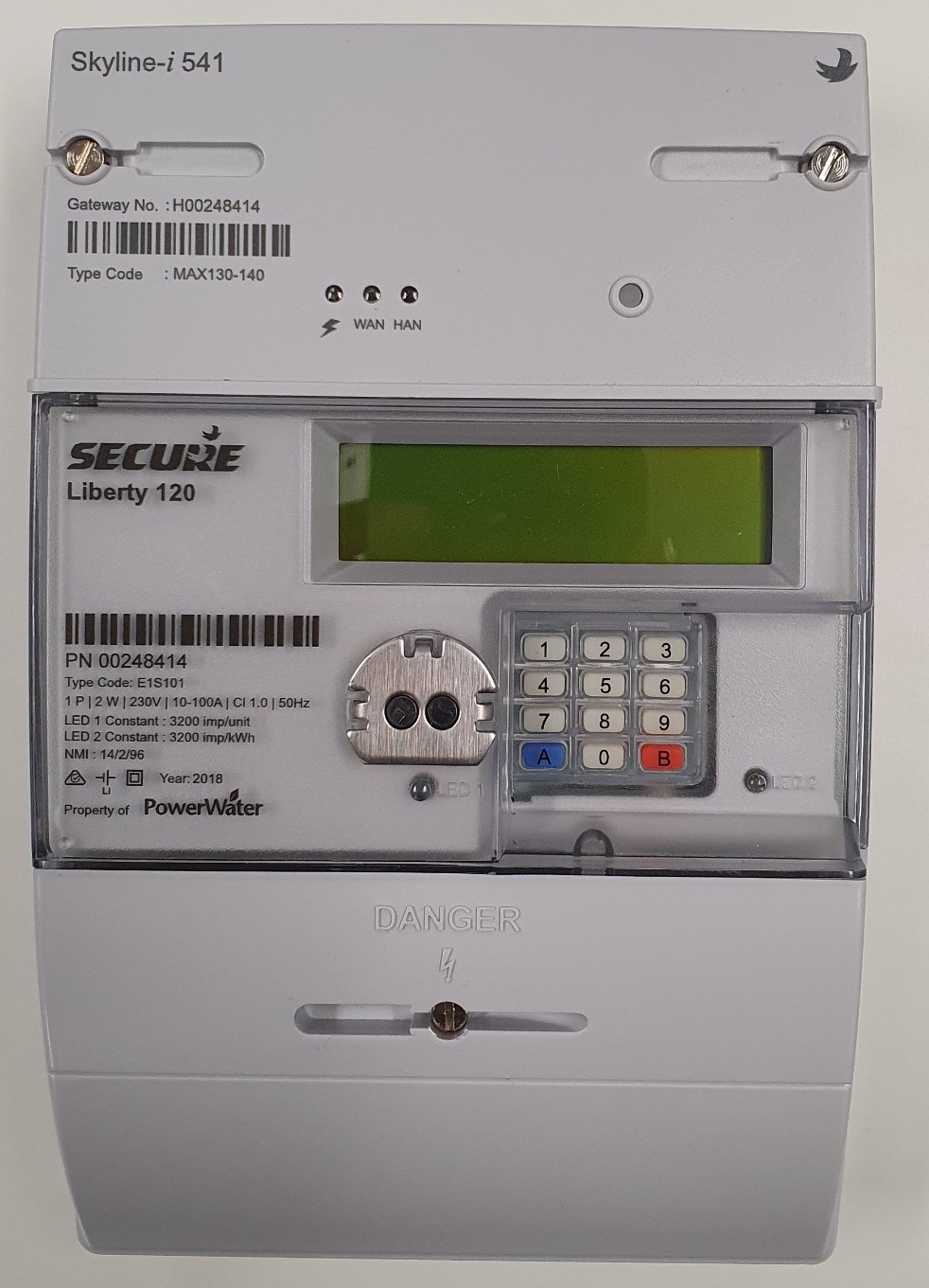 sample EDMI single phase electronic meter