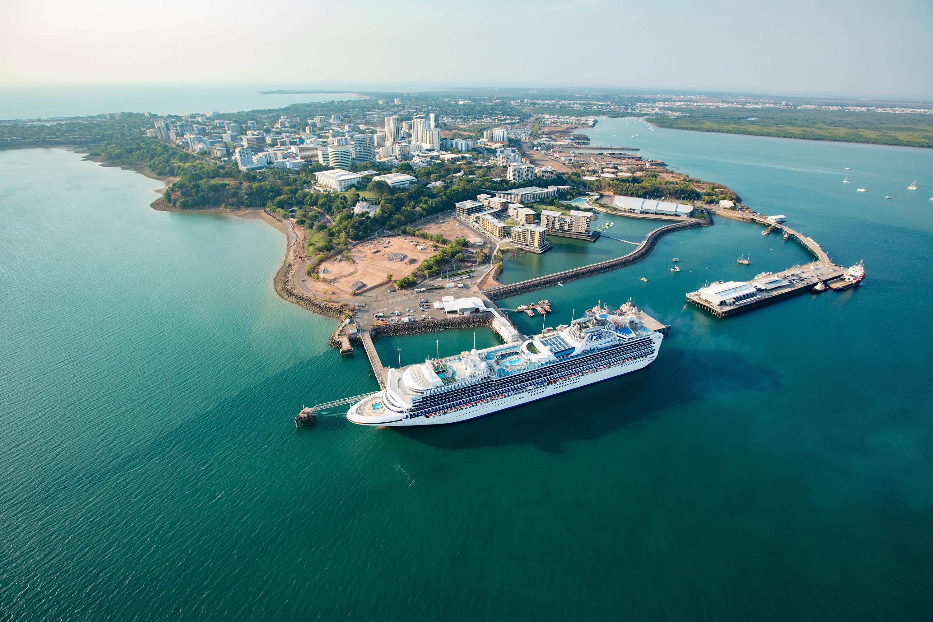Cruise shipped docked in Darwin Port